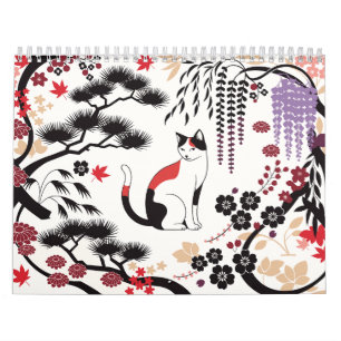 Hanafuda Cats – 12 Months of Japan Wall Calendar