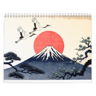 Hanafuda Twelve Months of Japan Woodblock Art Calendar