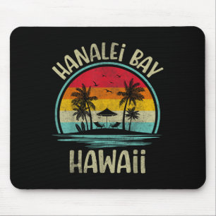 Hanalei, Bay Beach Hawaii Palm Tree Family Summer Mouse Mat