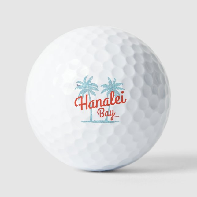 Hanalei Bay Hawaii Island of Kauai  Golf Balls (Front)