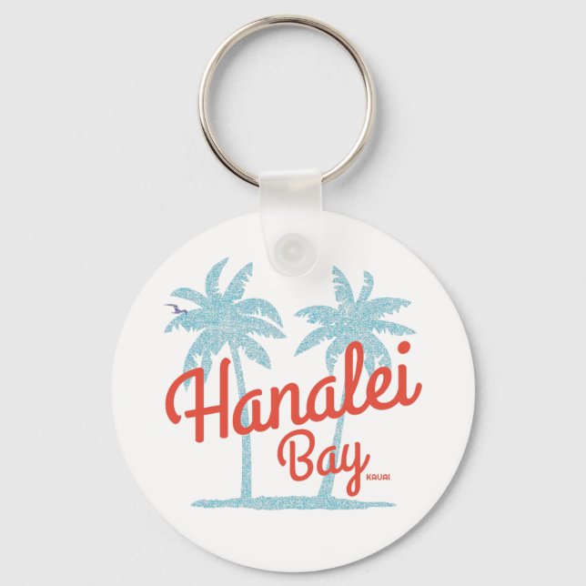 Hanalei Bay Hawaii Island of Kauai Key Ring (Front)