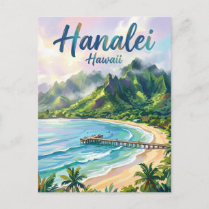 Hanalei Bay Hawaii Postcard