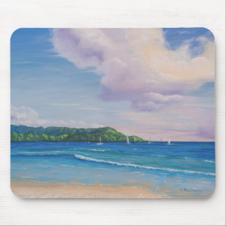 Hanalei Bay Hawaiian Islands Painting Mouse Mat