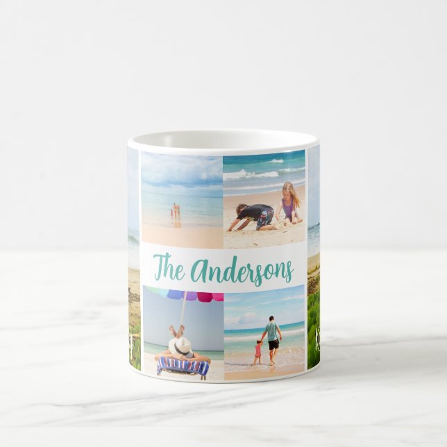 Hanalei Bay Kauai Beach & Boats 4 Photo Travel Coffee Mug (Center)