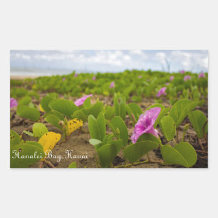Hanalei Bay, Kauai Flower Custom Image Sticker