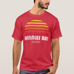 Hanalei Bay Kauai Hawaii Retro Sunset Family Beach T-Shirt