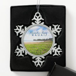 Hanalei Bay Kauai Hawaii Snowflake Pewter Christma Christmas Ornament
