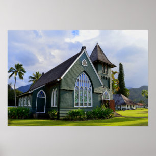 Hanalei, Hawaii, Church Poster