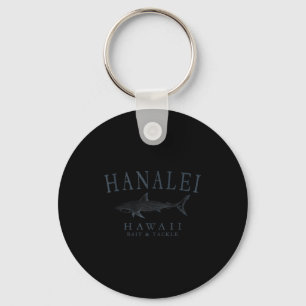 Hanalei hawaii shark retro slate art fishing tank key ring