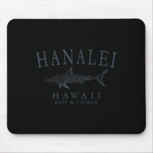 Hanalei hawaii shark retro slate art fishing tank mouse mat