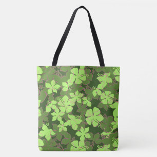Hanalei Hawaiian Hibiscus Camo Floral Beach Bag