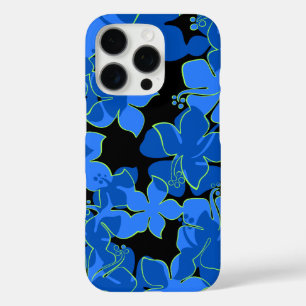 Hanalei Hawaiian Hibiscus Floral Blue iPhone 16 Pro Case