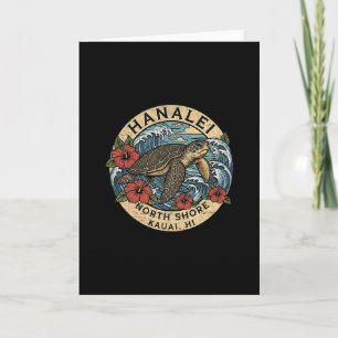 Hanalei Sea Turtle Kauai Hawaii Vacation Hawaiian Card