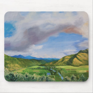 Hanalei Valley Hawaii Oil Painting Mouse Mat