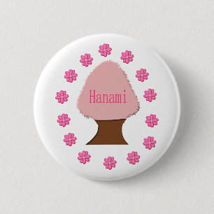 Hanami Japanese Cherry Tree 6 Cm Round Badge