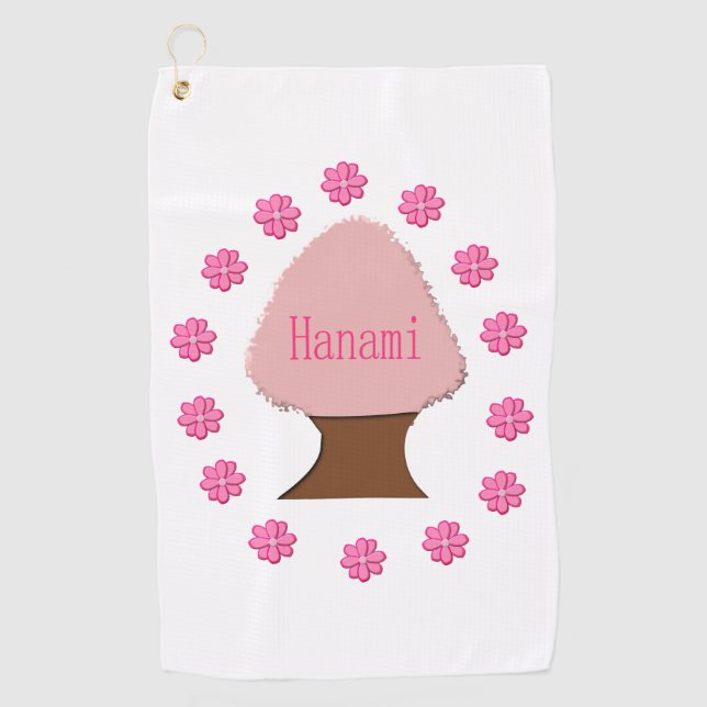 Hanami Japanese Cherry Tree Golf Towel (Front)