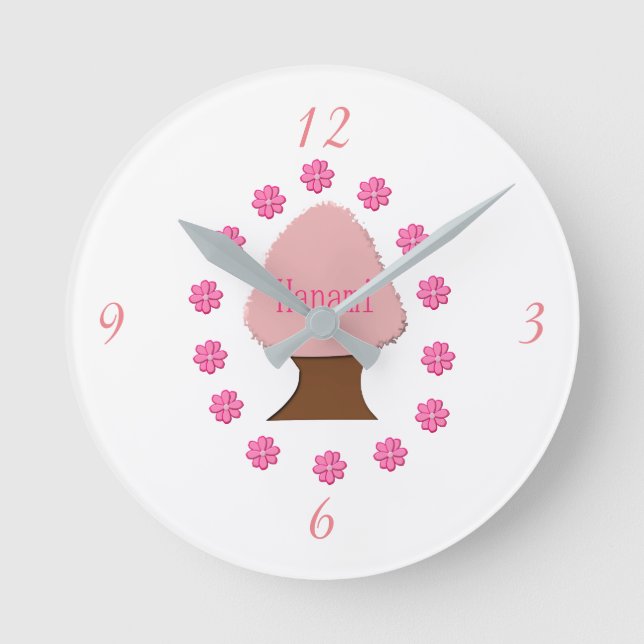 Hanami Japanese Cherry Tree Round Clock (Front)