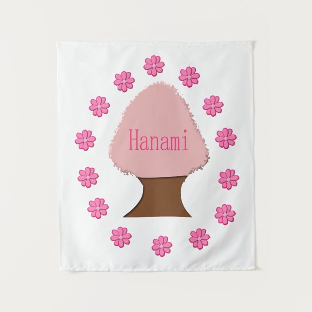 Hanami Japanese Cherry Tree Tapestry (Front)