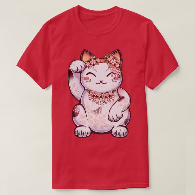 Hanami Maneki Neko Shun  T-Shirt (Design Front)