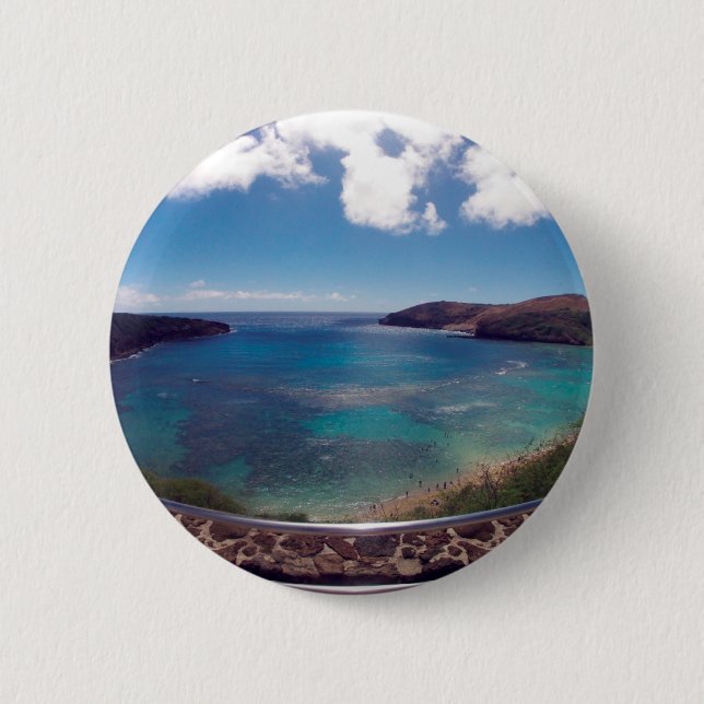HANAUMA BAY HAWAII 6 CM ROUND BADGE (Front)