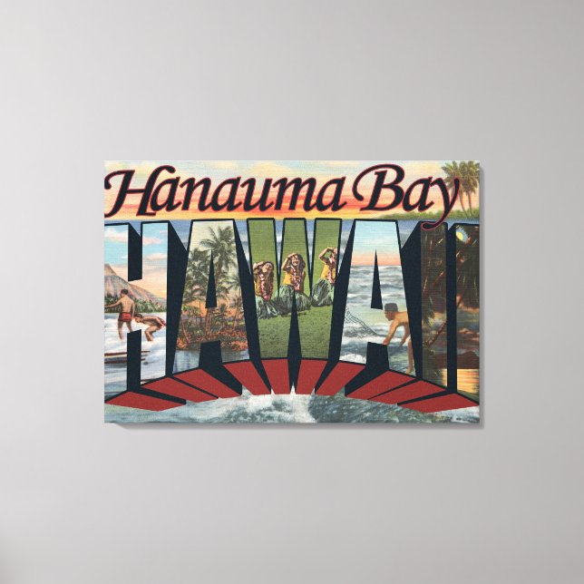 Hanauma Bay, Hawaii - Large Letter Scenes Canvas Print (Front)