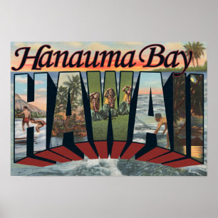 Hanauma Bay, Hawaii - Large Letter Scenes Poster