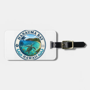 Hanauma Bay Hawaii Retro Travel Logo Luggage Tag
