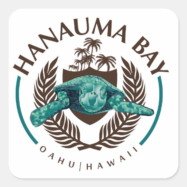 Hanauma Bay Hawaii Square Sticker (Front)