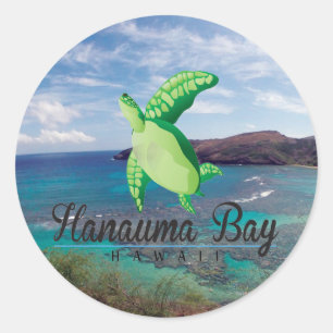 Hanauma Bay Hawaii Turtle Classic Round Sticker