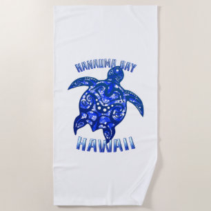 Hanauma Bay Hawaii Vacation Tribal Turtle Beach Towel