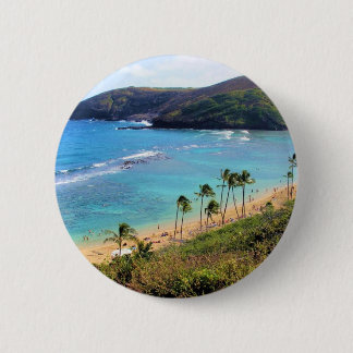 Hanauma Bay, Honolulu, Oahu, Hawaii View 6 Cm Round Badge