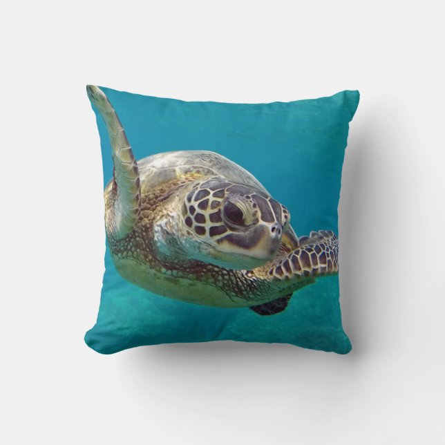 Hanauma Bay Oahu Turtle Cushion (Front)