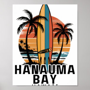 Hanauma Y Hawaii Surfing Surfer Poster