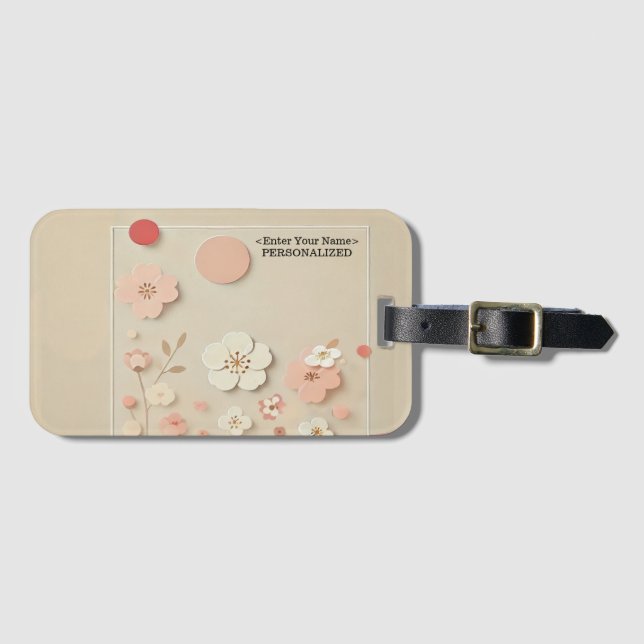 Hanbok Style Personalised Luggage Tag (Front Horizontal)