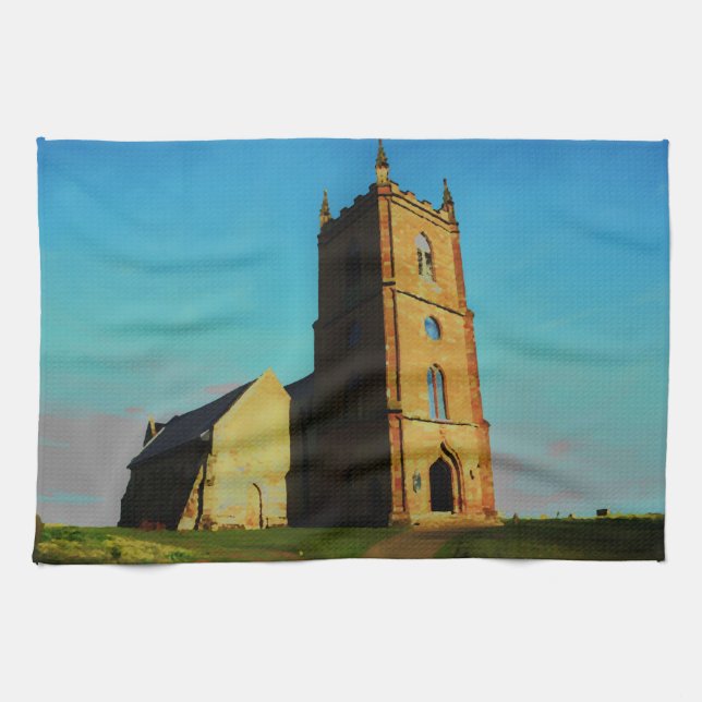 Hanbury Church Tea Towel (Horizontal)