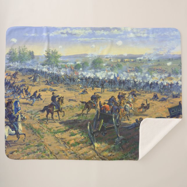 Hancock Gettysburg Pickett's Charge Thure Thulstru Sherpa Blanket (Front (Horizontal))