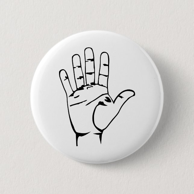 Hand 6 Cm Round Badge (Front)