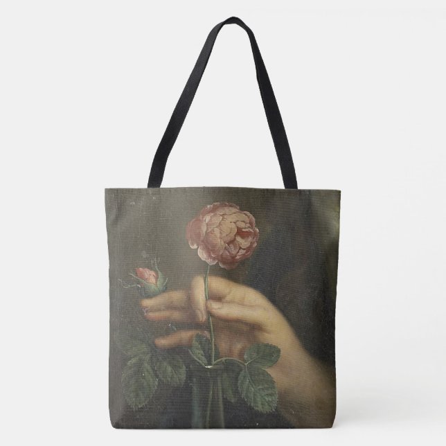 Hand & a Rose Tote Bag (Front)