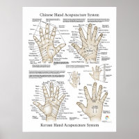 Hand Acupuncture Points Therapy Poster