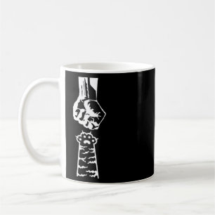 Hand And Cat's Paw Fist Bump Cat lover  Coffee Mug
