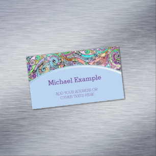 Hand And Digitally Painted Pattern Art 10 Magnetic Business Card