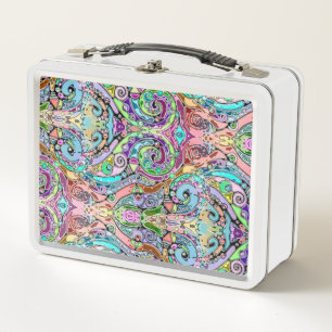 Hand And Digitally Painted Pattern Art 10 Metal Lunch Box