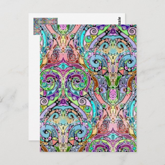 Hand And Digitally Painted Pattern Art 10 Postcard (Front/Back)