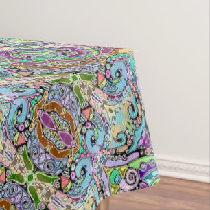 Hand And Digitally Painted Pattern Art 10 Tablecloth