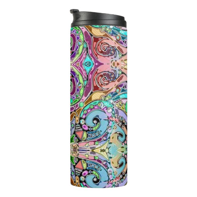 Hand And Digitally Painted Pattern Art 10 Thermal Tumbler (Rotated Right)