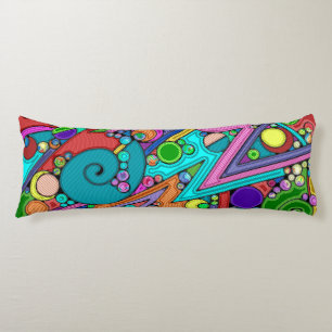Hand And Digitally Painted Pattern Art 12 Body Cushion