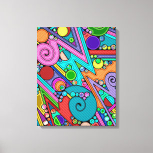 Hand And Digitally Painted Pattern Art 12 Canvas Print