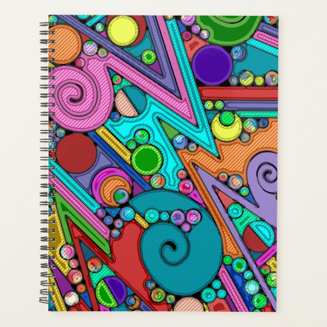 Hand And Digitally Painted Pattern Art 12 Planner (Front)
