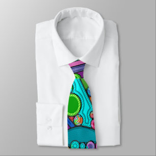 Hand And Digitally Painted Pattern Art 12 Tie