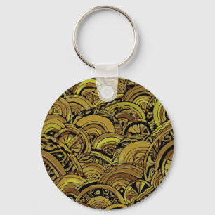 Hand And Digitally Painted Pattern Art 15 Key Ring